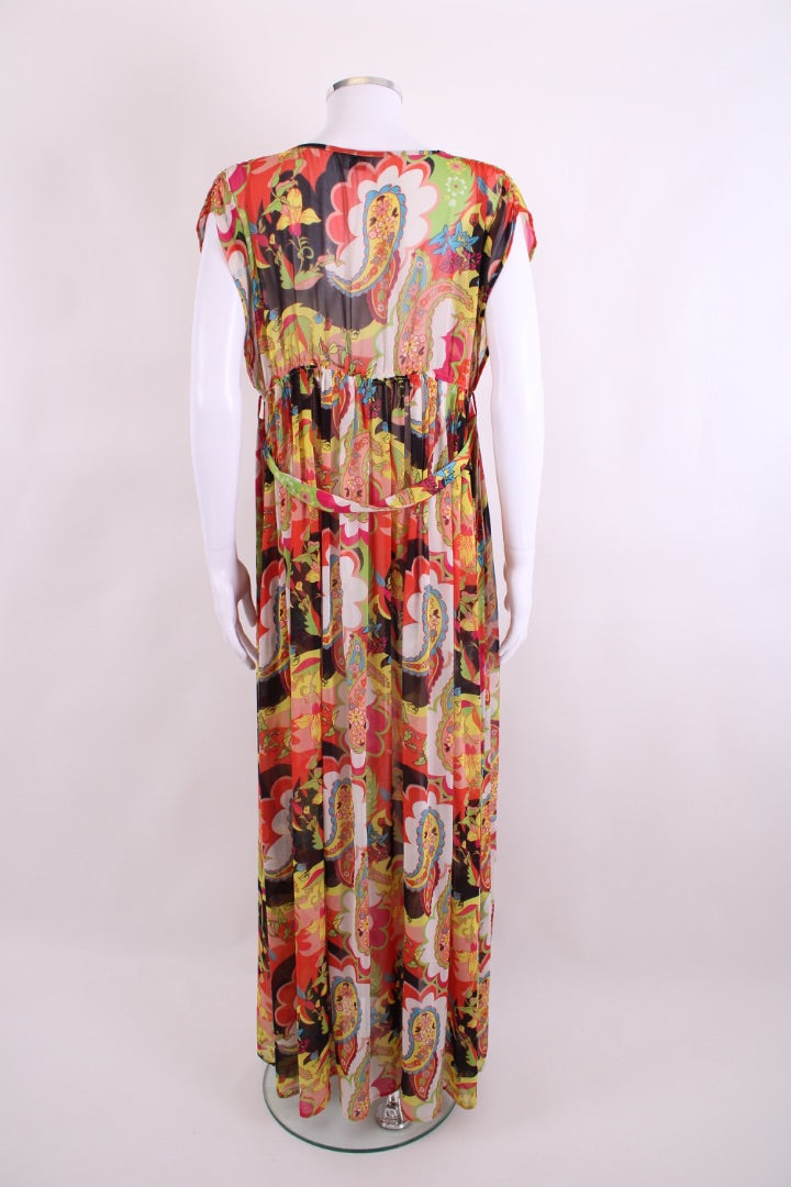 D&G Beachwear S/S Paisley Print Dress Orange/ Yellow S