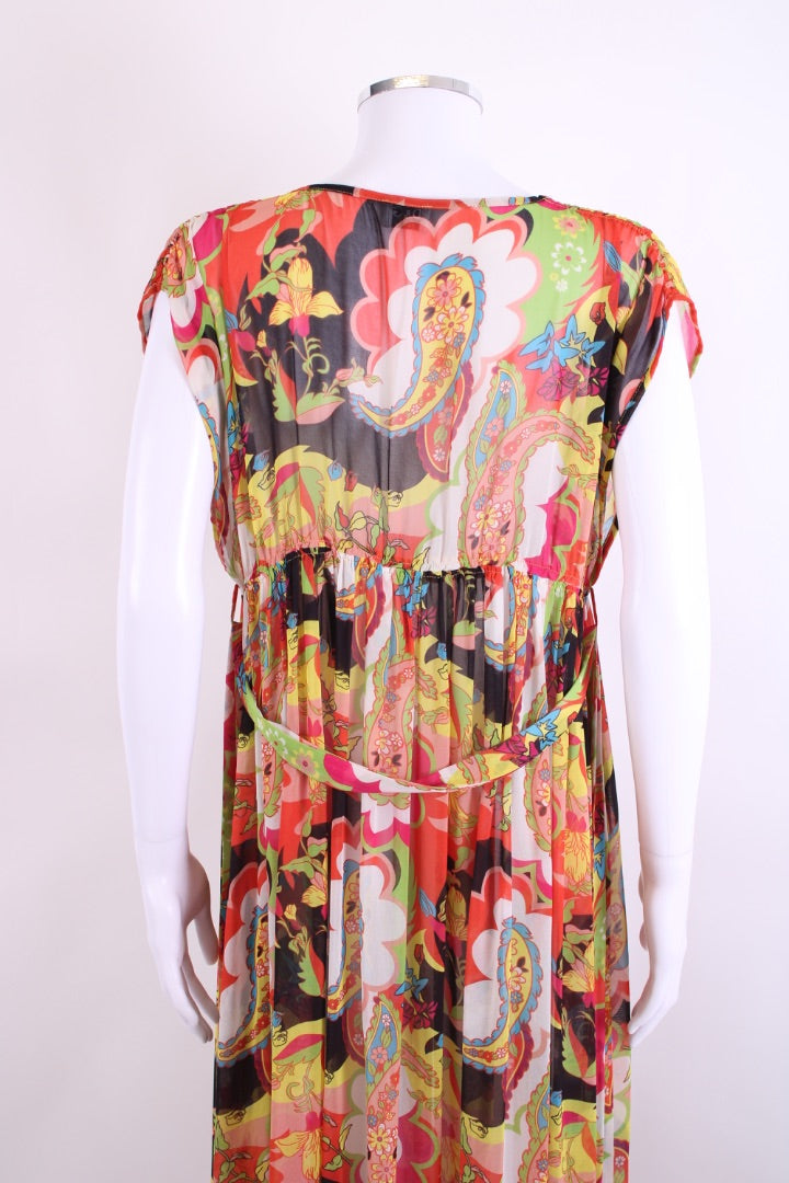 D&G Beachwear S/S Paisley Print Dress Orange/ Yellow S