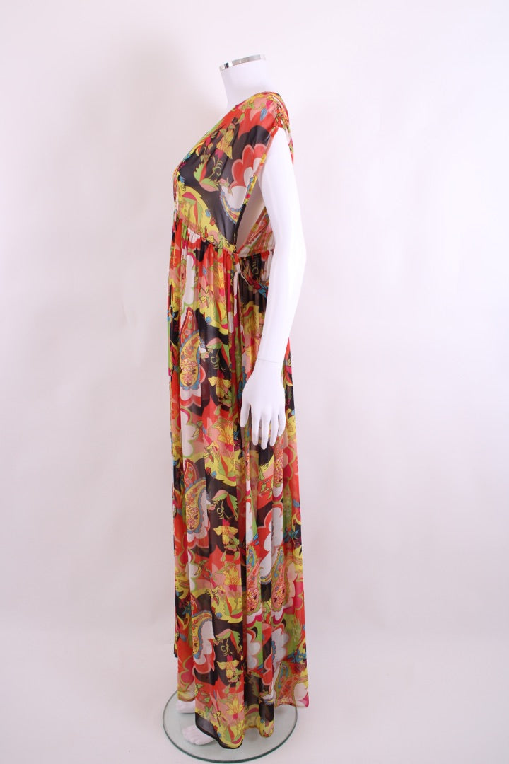 D&G Beachwear S/S Paisley Print Dress Orange/ Yellow S