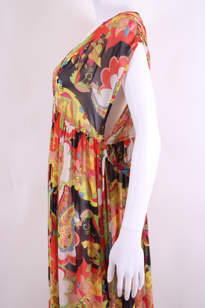 D&G Beachwear S/S Paisley Print Dress Orange/ Yellow S
