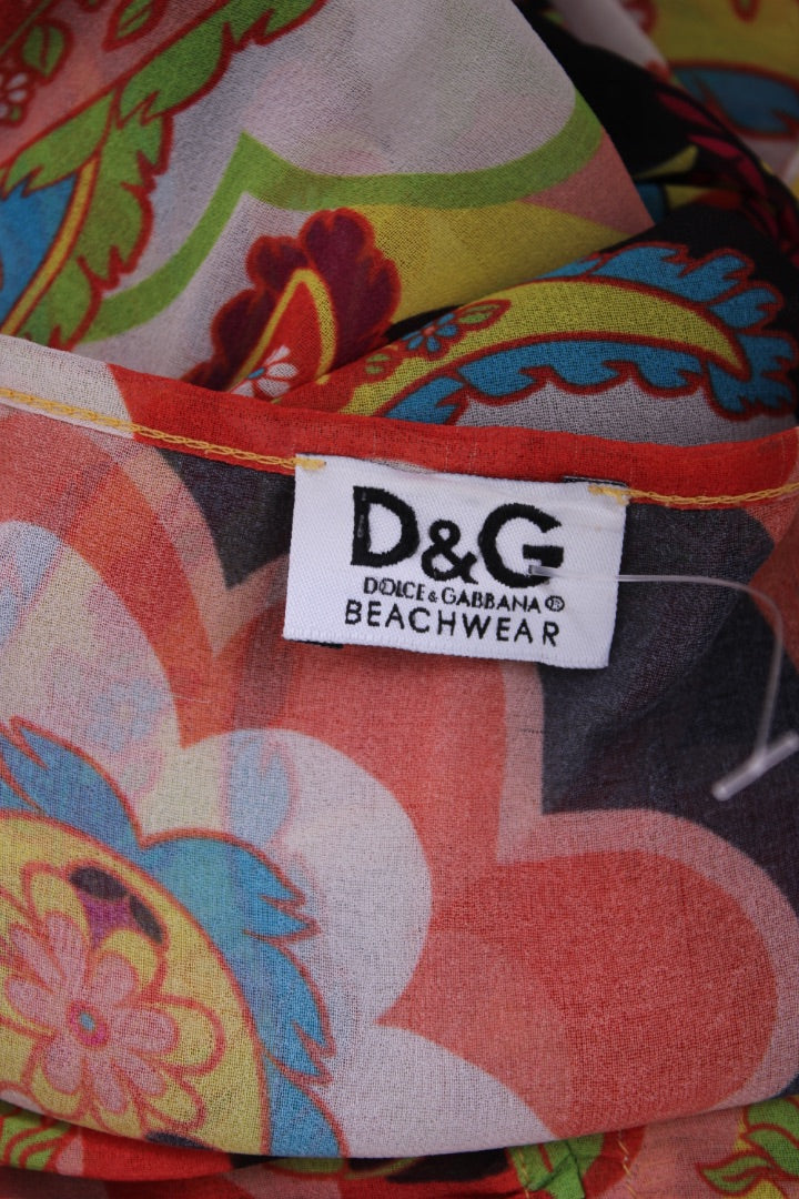 D&G Beachwear S/S Paisley Print Dress Orange/ Yellow S