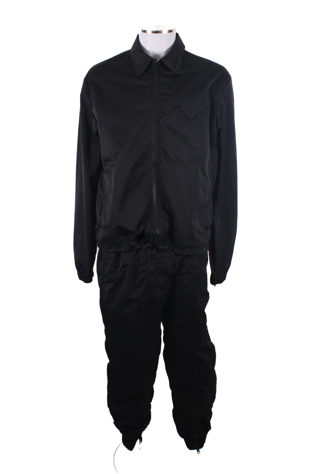 Bottega Veneta Triangle Pocket Nylon Jacket/ Jogger Co-ord Black L