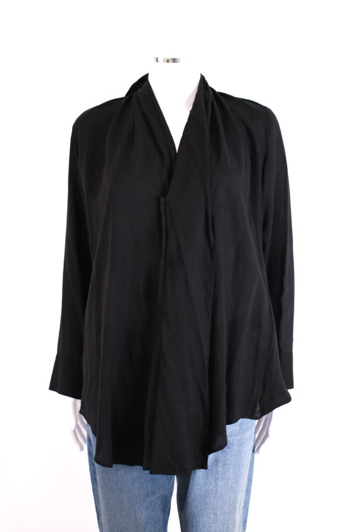 Yohji Yamamoto Collections L/S Pussy Bow Shirt Black M