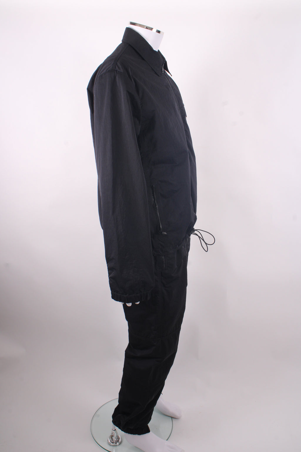 Bottega Veneta Triangle Pocket Nylon Jacket/ Jogger Co-ord Black L