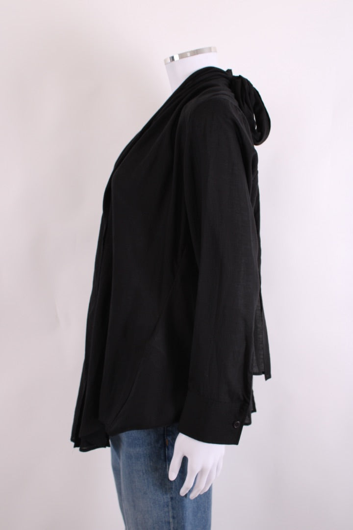 Yohji Yamamoto Collections L/S Pussy Bow Shirt Black M