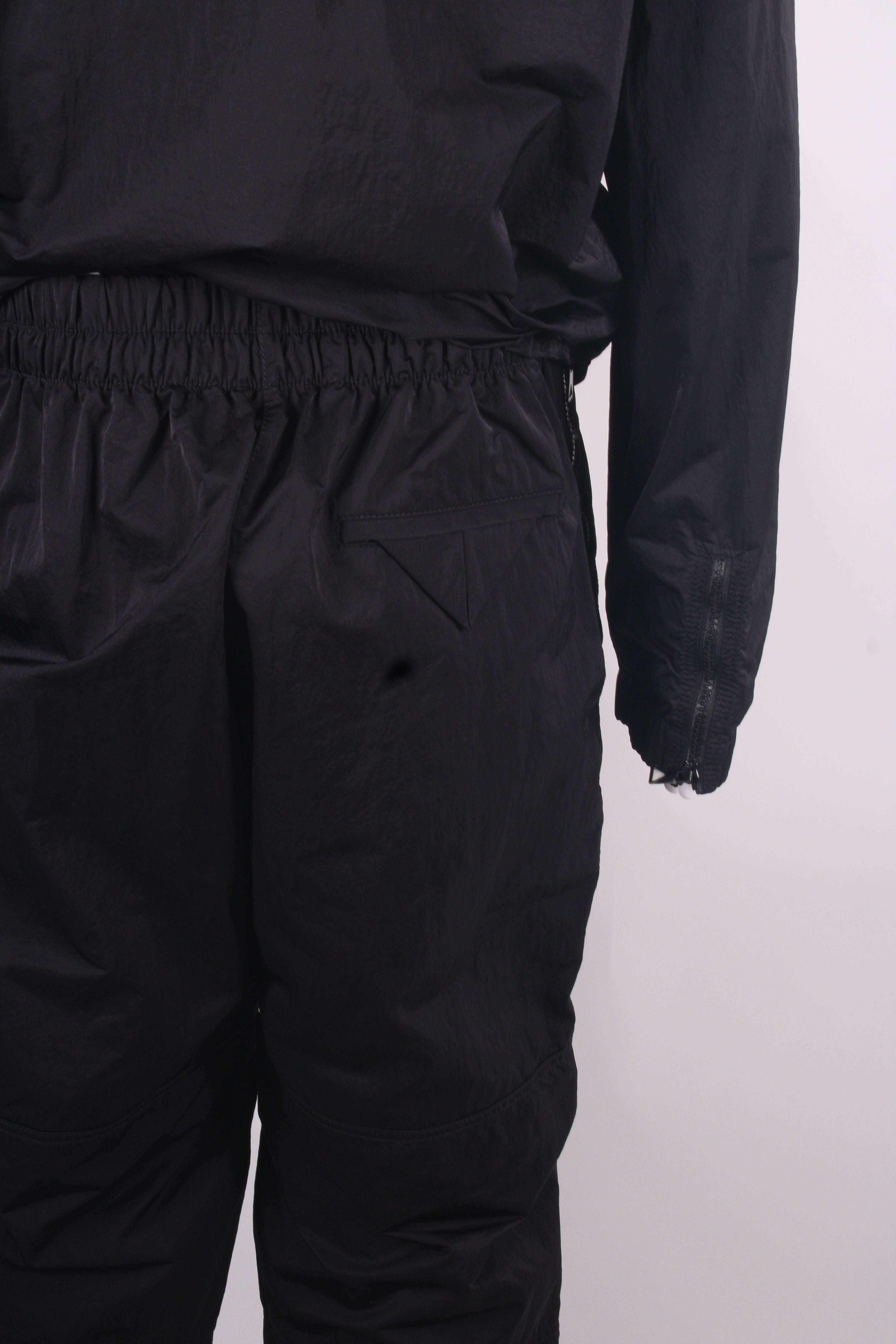 Bottega Veneta Triangle Pocket Nylon Jacket/ Jogger Co-ord Black L