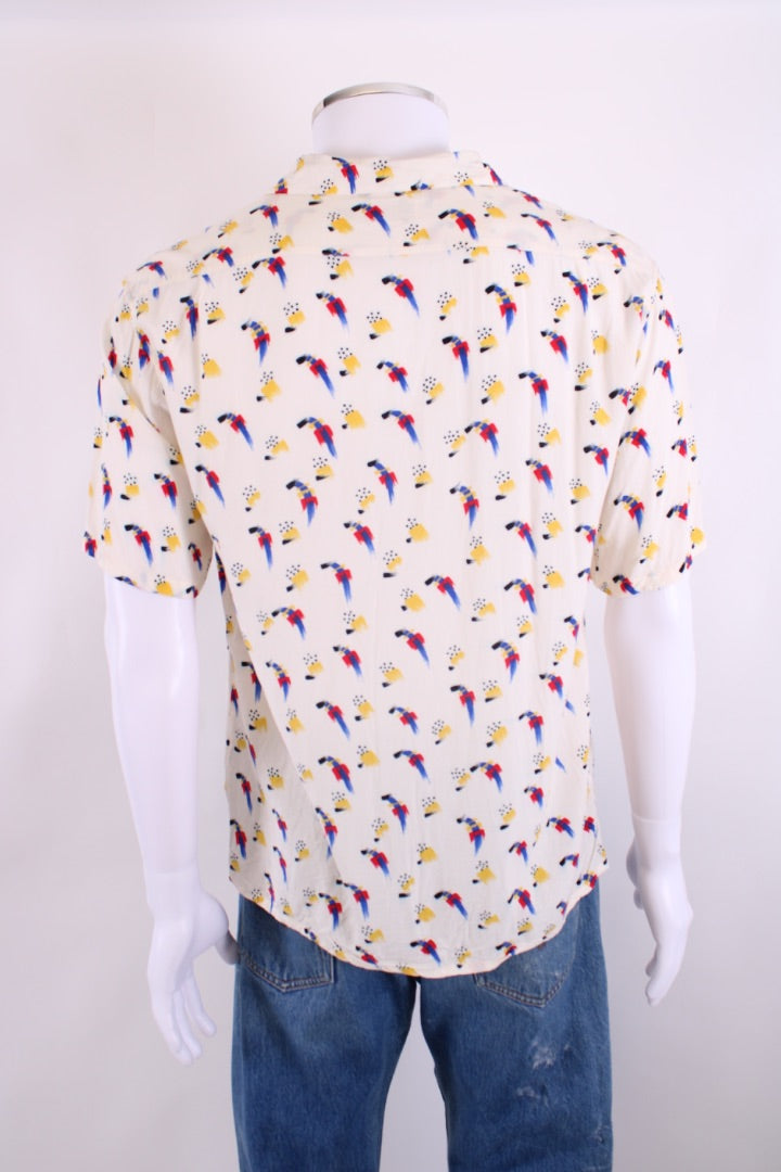Saint Laurent S/S Print Shirt White/ Blue M