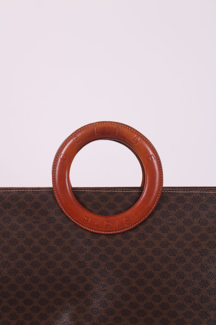 Celine Macadam Top Handle Tote Brown