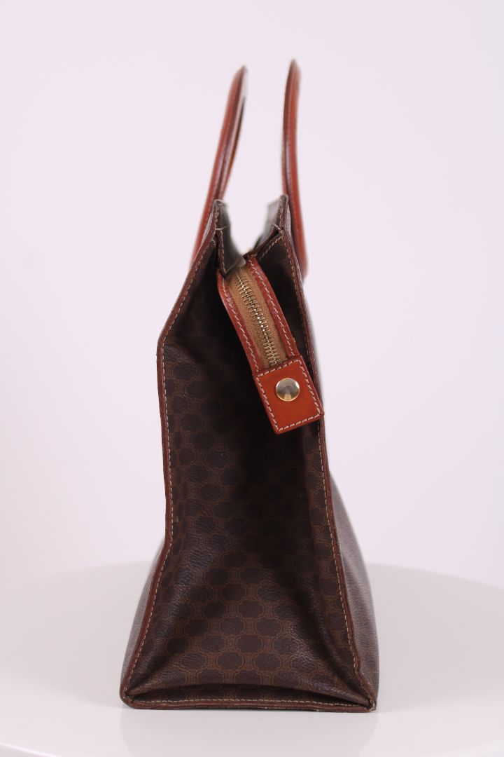 Celine Macadam Top Handle Tote Brown