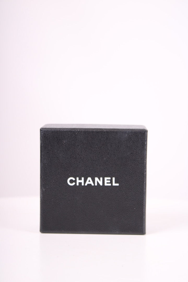 Chanel Tweed Camilia Brooch Grey
