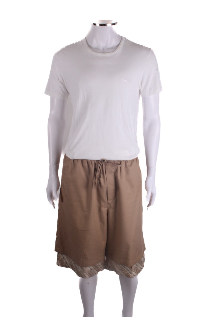 Loewe x Paula's Ibiza Layered Logo Hem Shorts Beige/ Cream XL