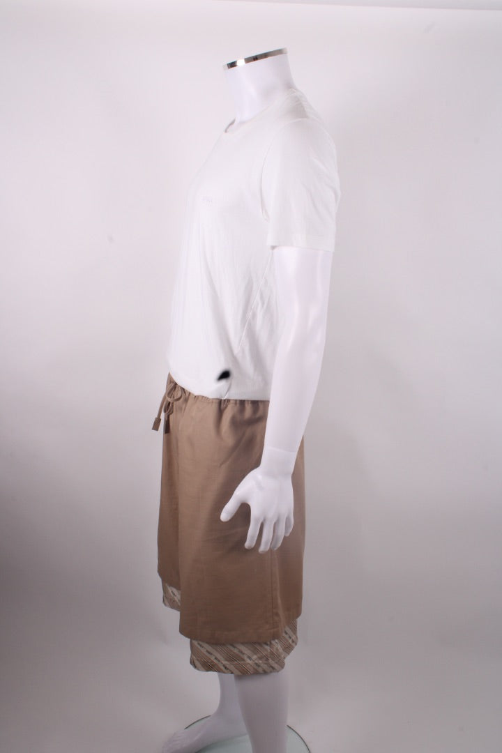 Loewe x Paula's Ibiza Layered Logo Hem Shorts Beige/ Cream XL