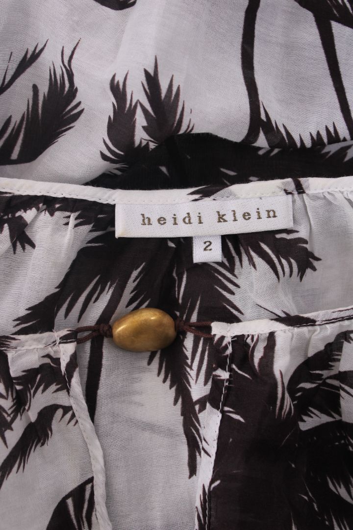 Heidi Klein Palm Tree Kimono Top White/ Brown S