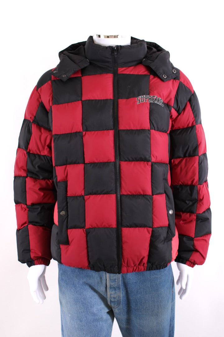 Supreme Checkerboard Padded Jacket Red/ Black XL