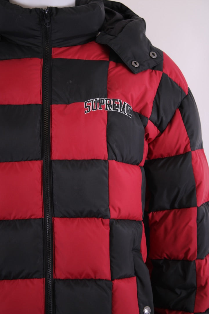 Supreme Checkerboard Padded Jacket Red/ Black XL