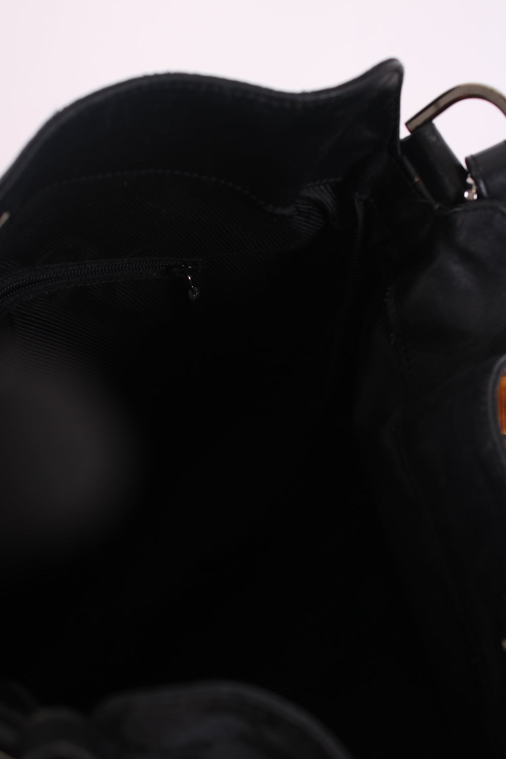 Gucci Canvas Bamboo Handbag Black
