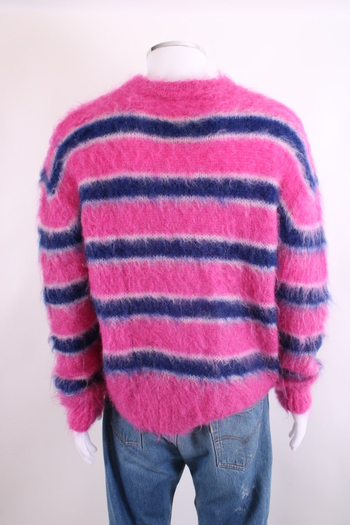 MARNI Stripe Fuzzy Wuzzy Mohair Jumper Pink/ Blue M