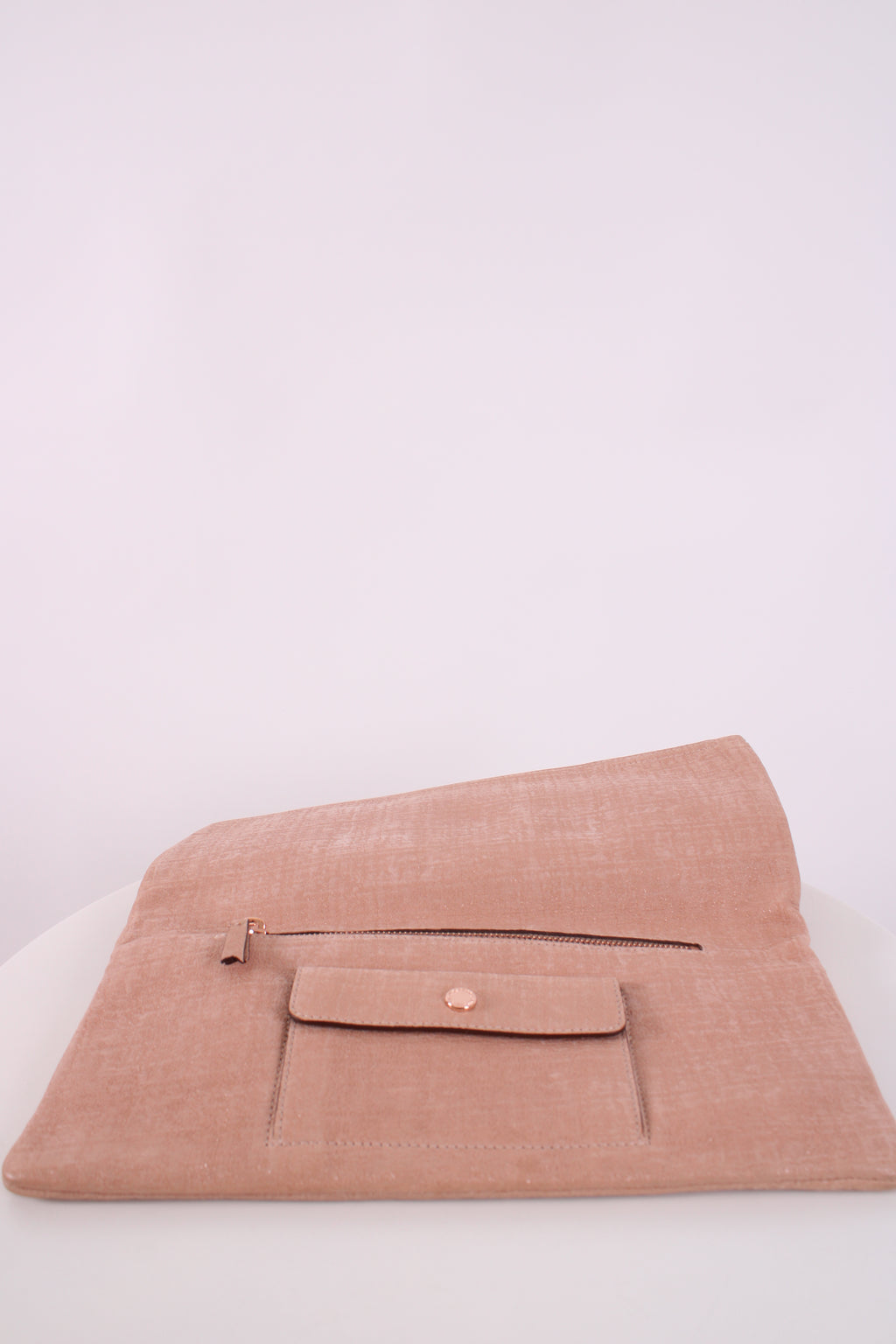 Mulberry Daria Nubuck Clutch Bag Gold Shimmer Nude