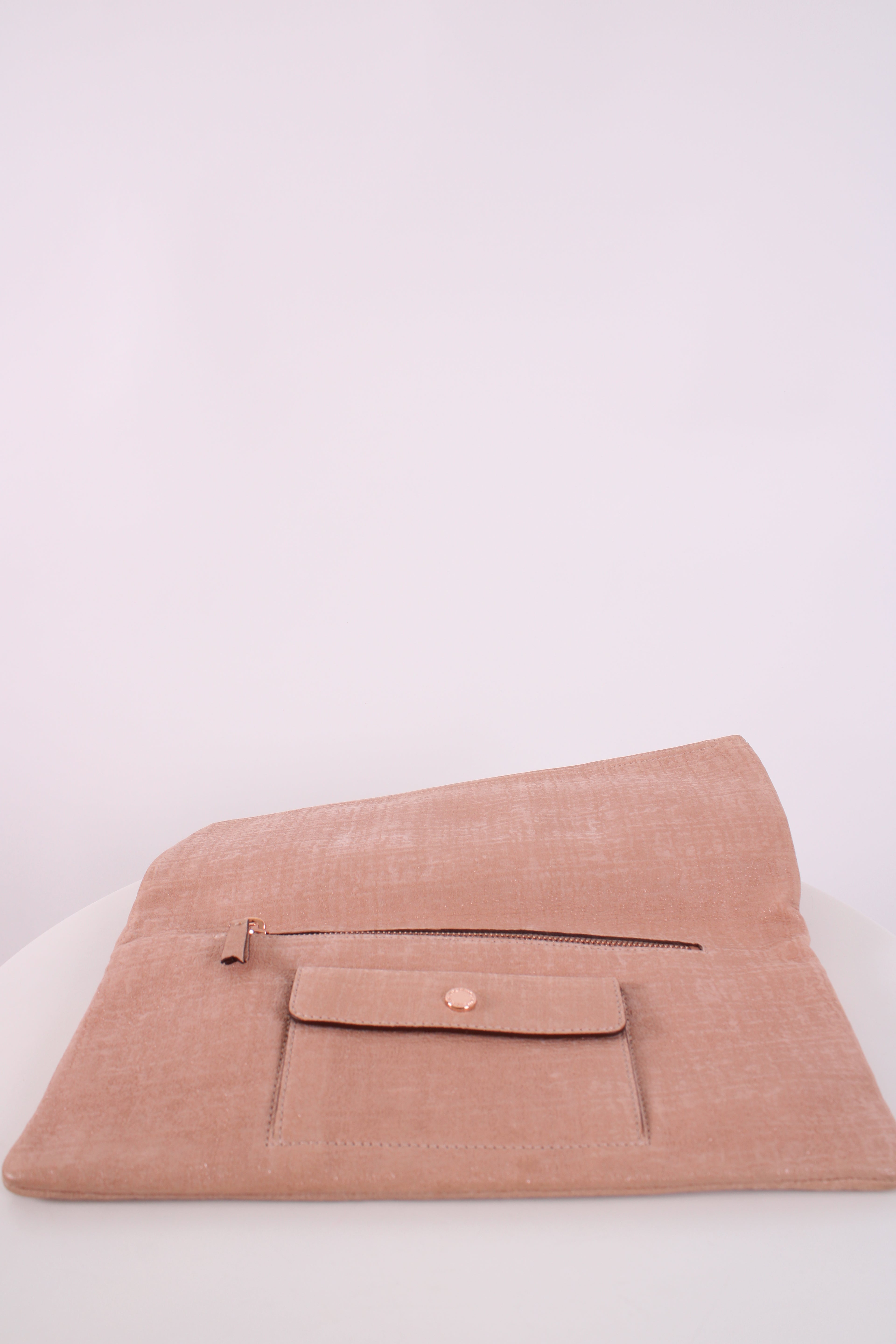 Mulberry Daria Nubuck Clutch Bag Gold Shimmer Nude