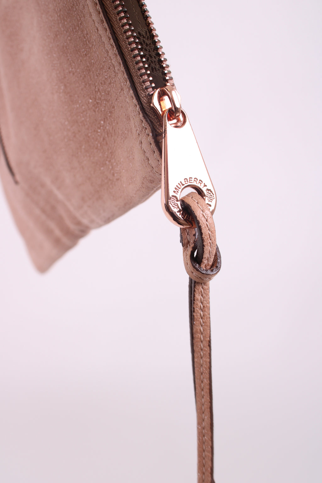 Mulberry Daria Nubuck Clutch Bag Gold Shimmer Nude