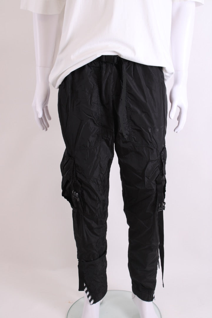Off White Nylon Cargo Trousers Black L
