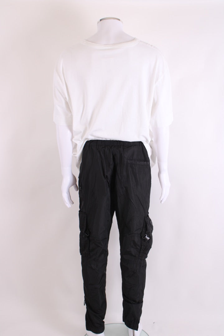 Off White Nylon Cargo Trousers Black L