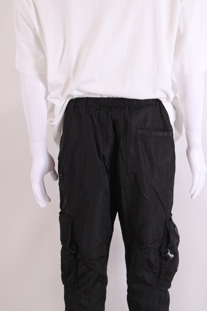 Off White Nylon Cargo Trousers Black L