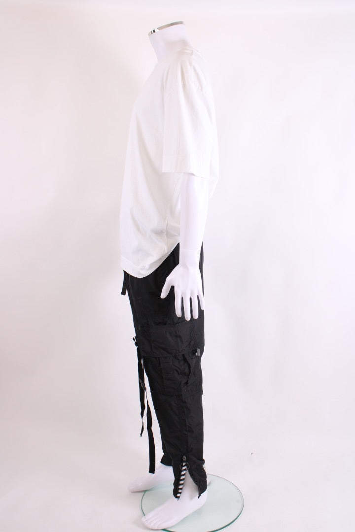 Off White Nylon Cargo Trousers Black L