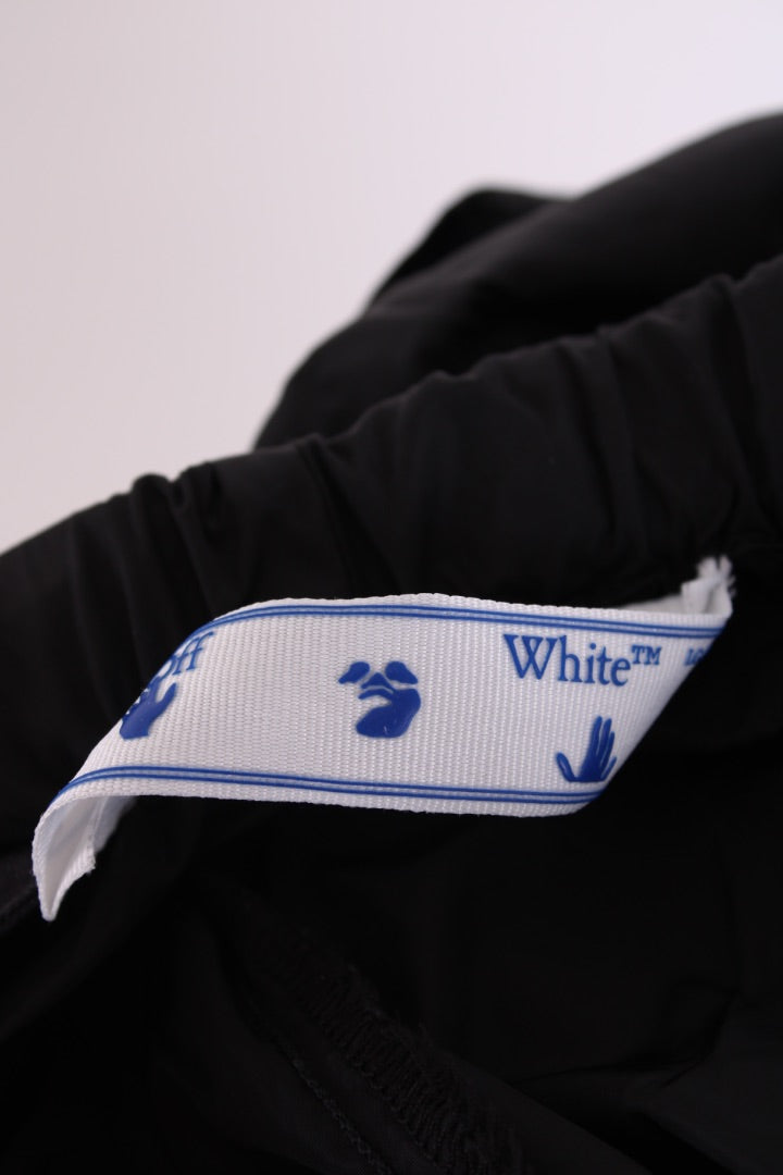 Off White Nylon Cargo Trousers Black L