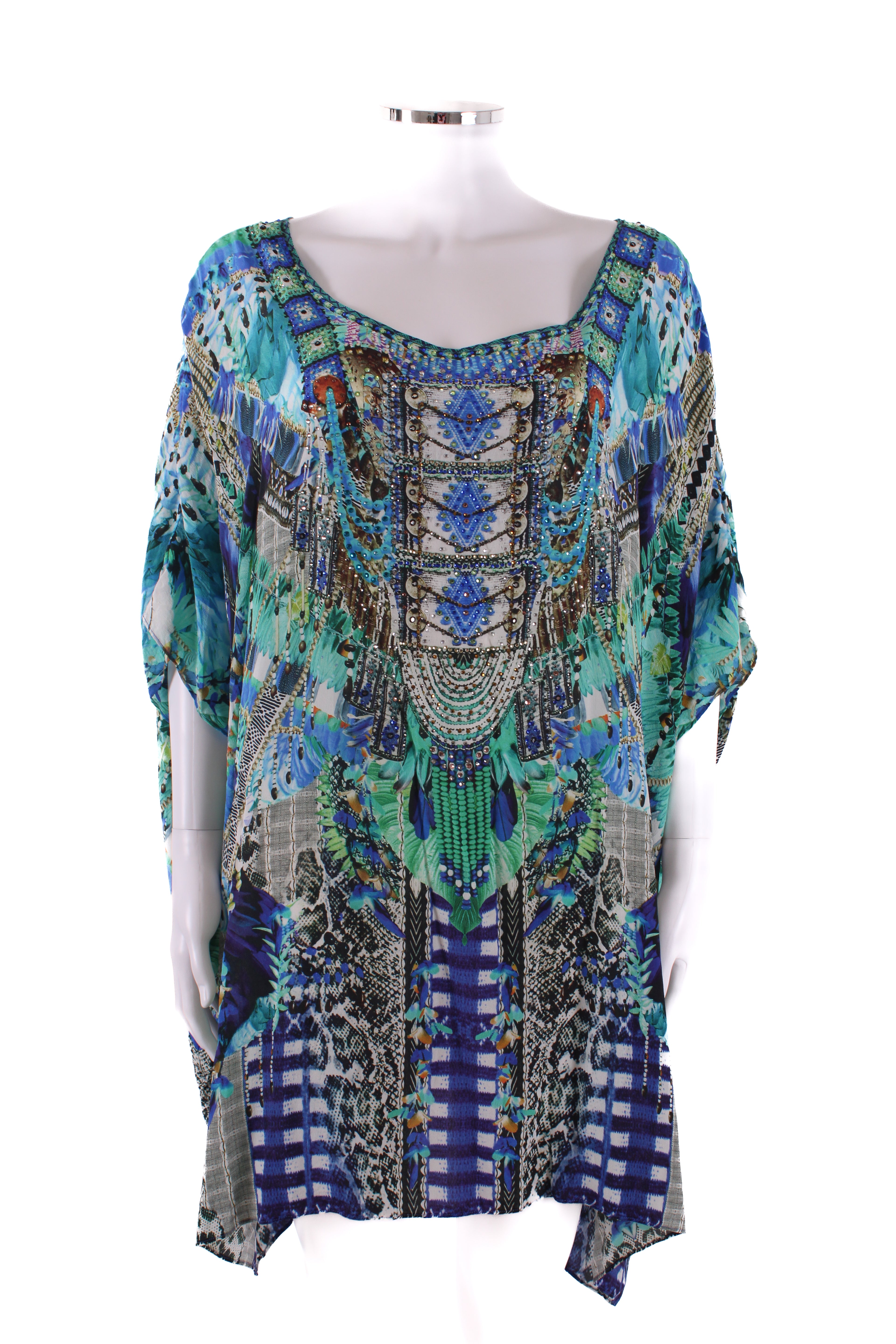 Camilla S/S Print Crystal Blouse Blue/ Turqouise O/S
