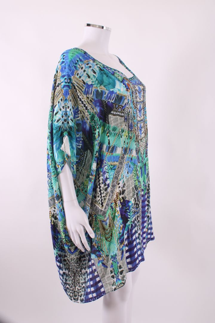 Camilla S/S Print Crystal Blouse Blue/ Turqouise O/S