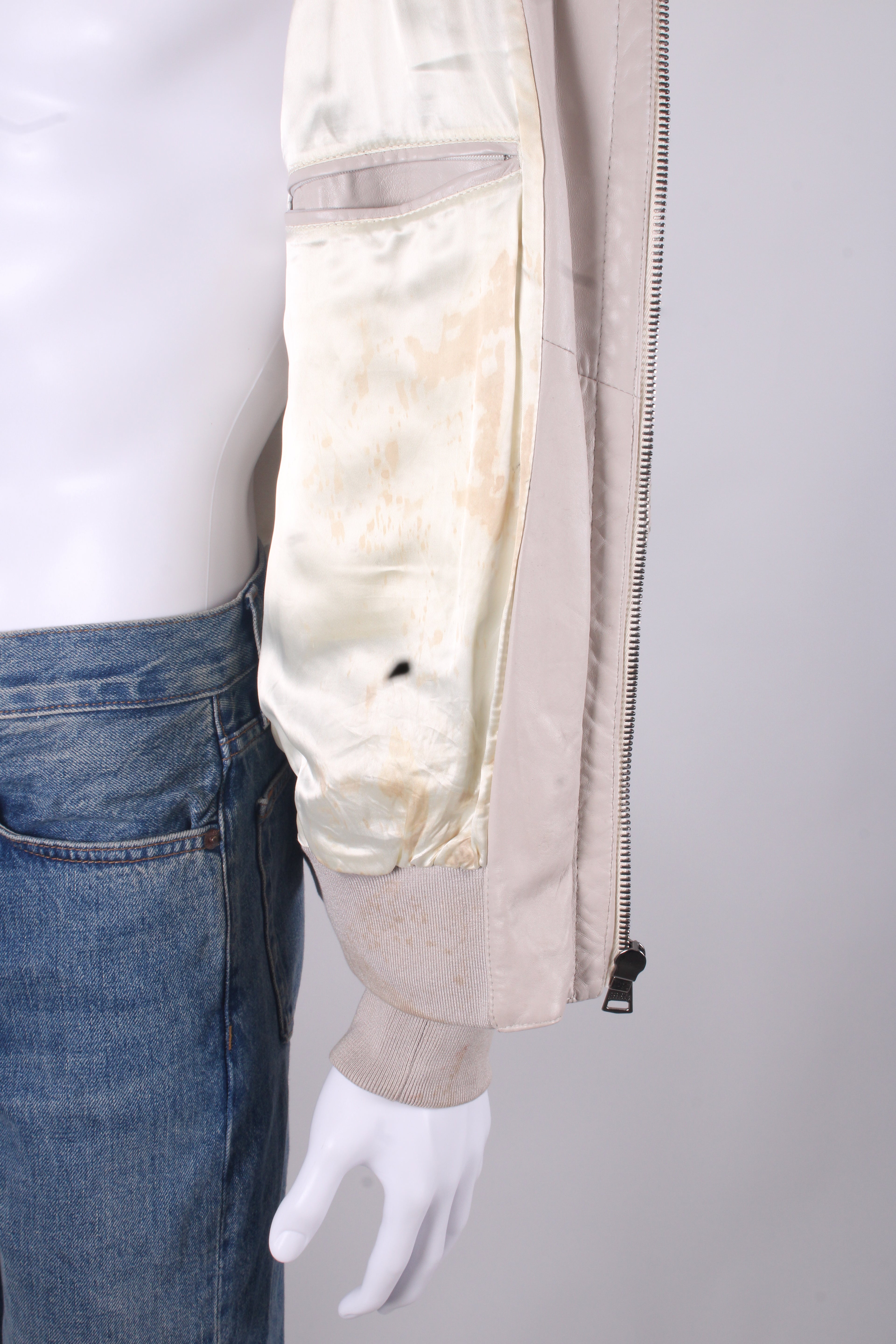 Dolce & Gabbana Perforated Lambskin Leather Jacket Beige 54