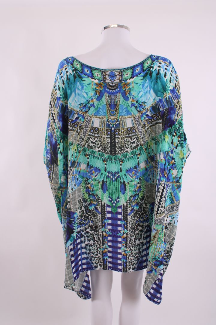 Camilla S/S Print Crystal Blouse Blue/ Turqouise O/S