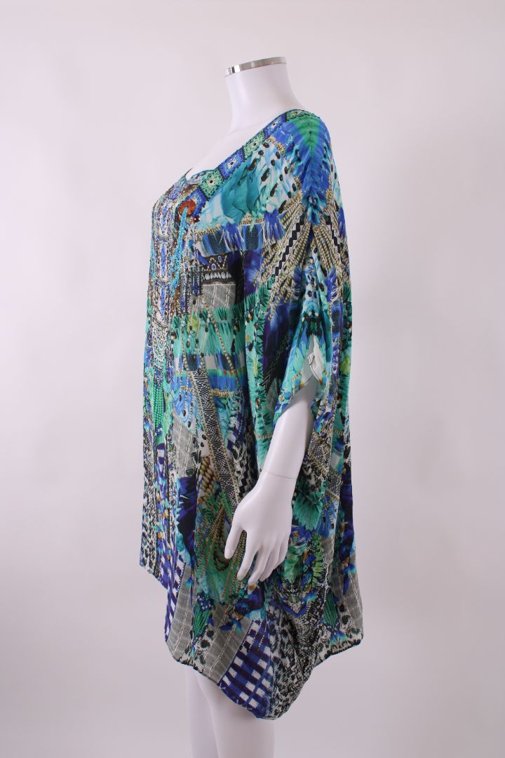 Camilla S/S Print Crystal Blouse Blue/ Turqouise O/S