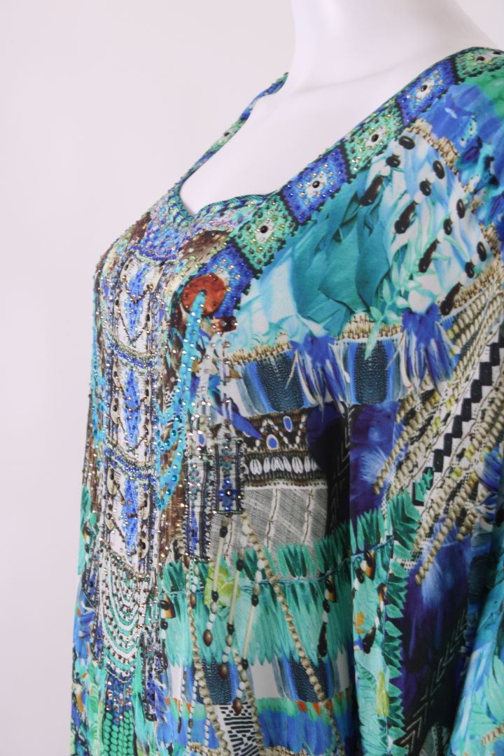 Camilla S/S Print Crystal Blouse Blue/ Turqouise O/S
