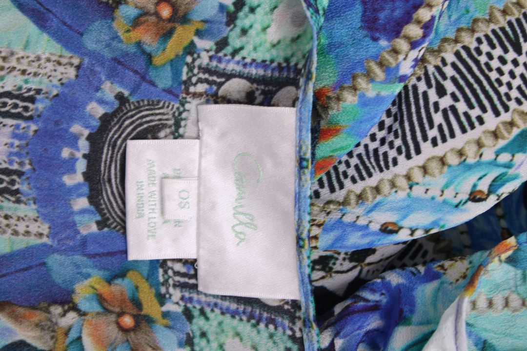 Camilla S/S Print Crystal Blouse Blue/ Turqouise O/S