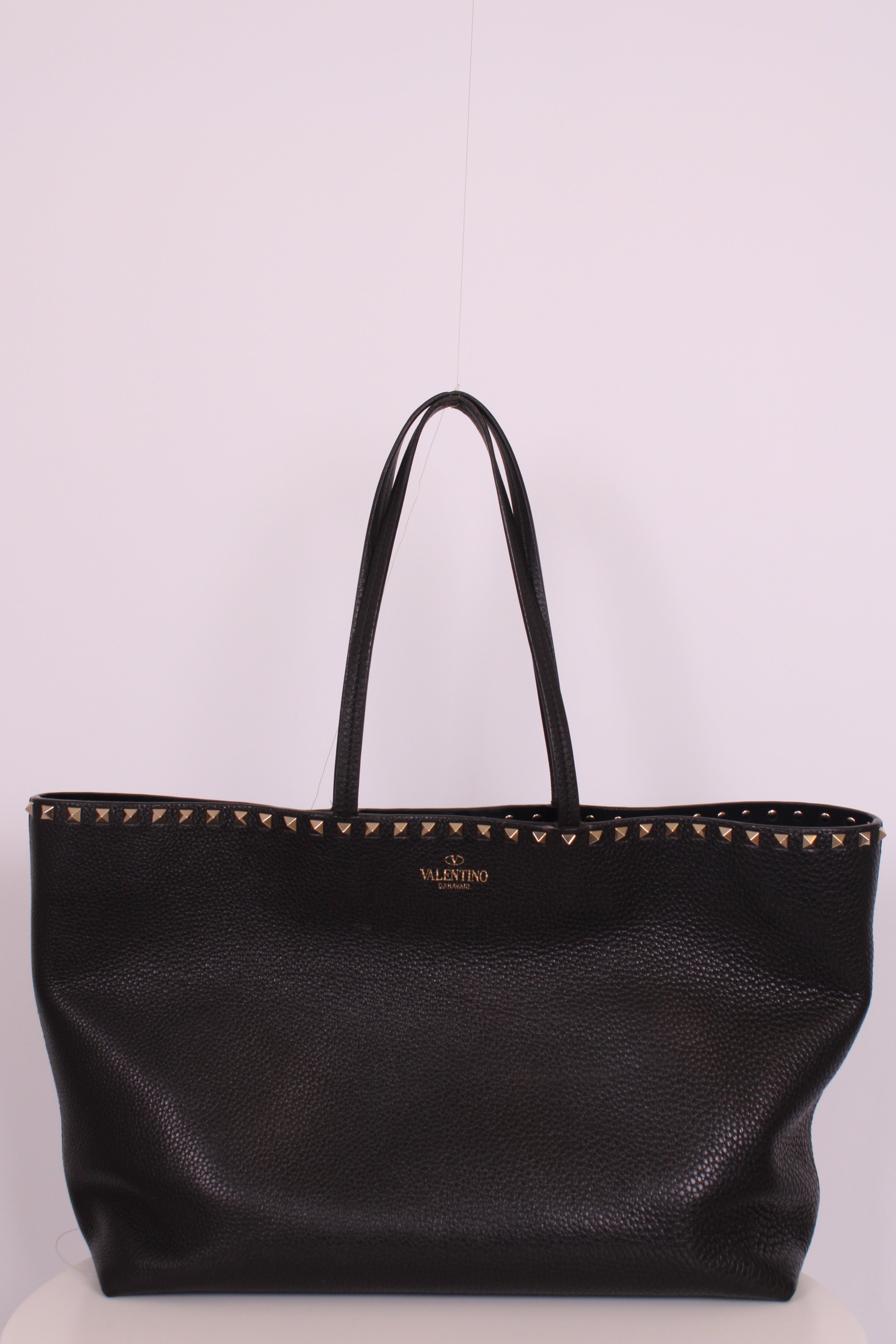Valentino Rockstud tote black grained large