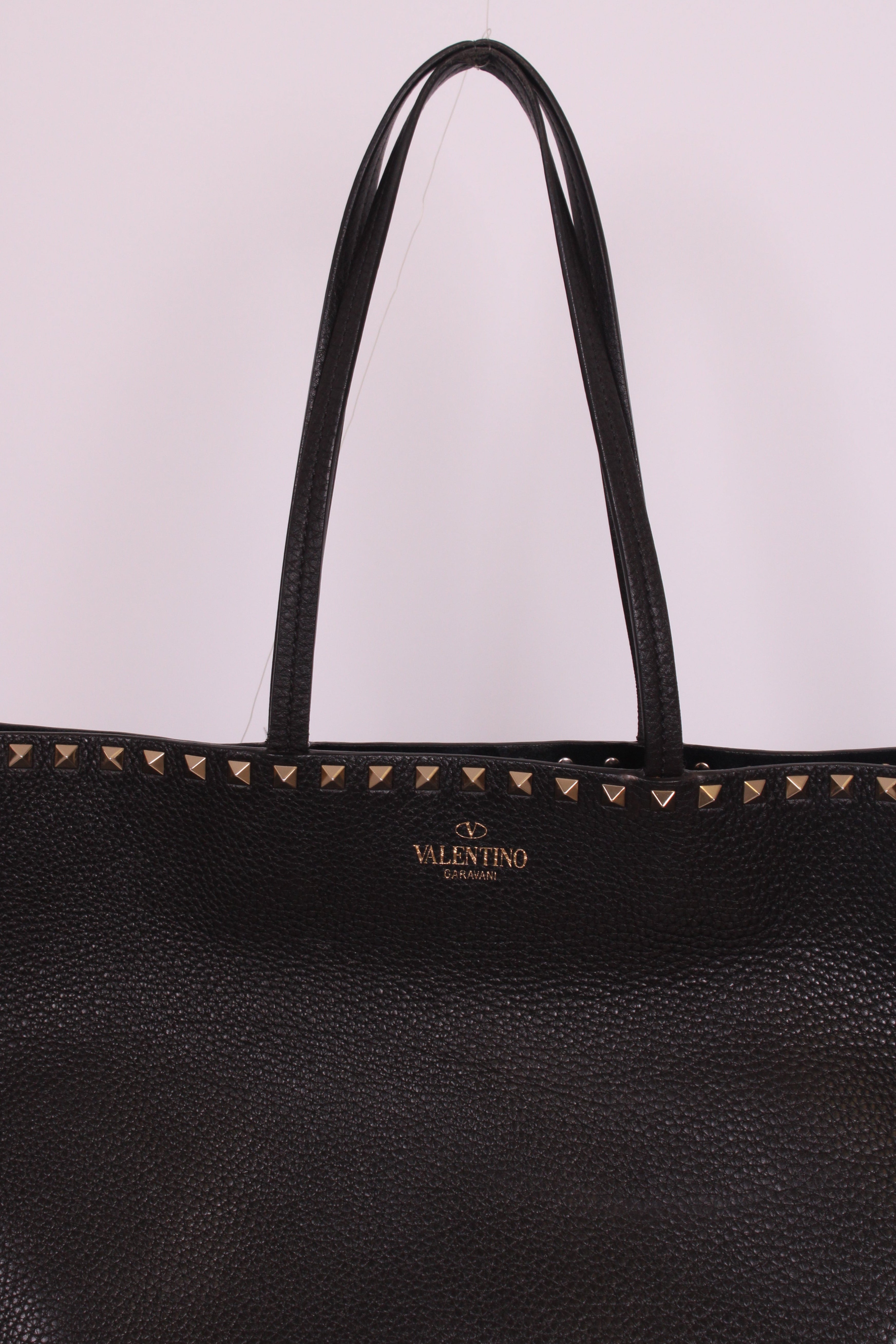 Valentino Rockstud tote black grained large