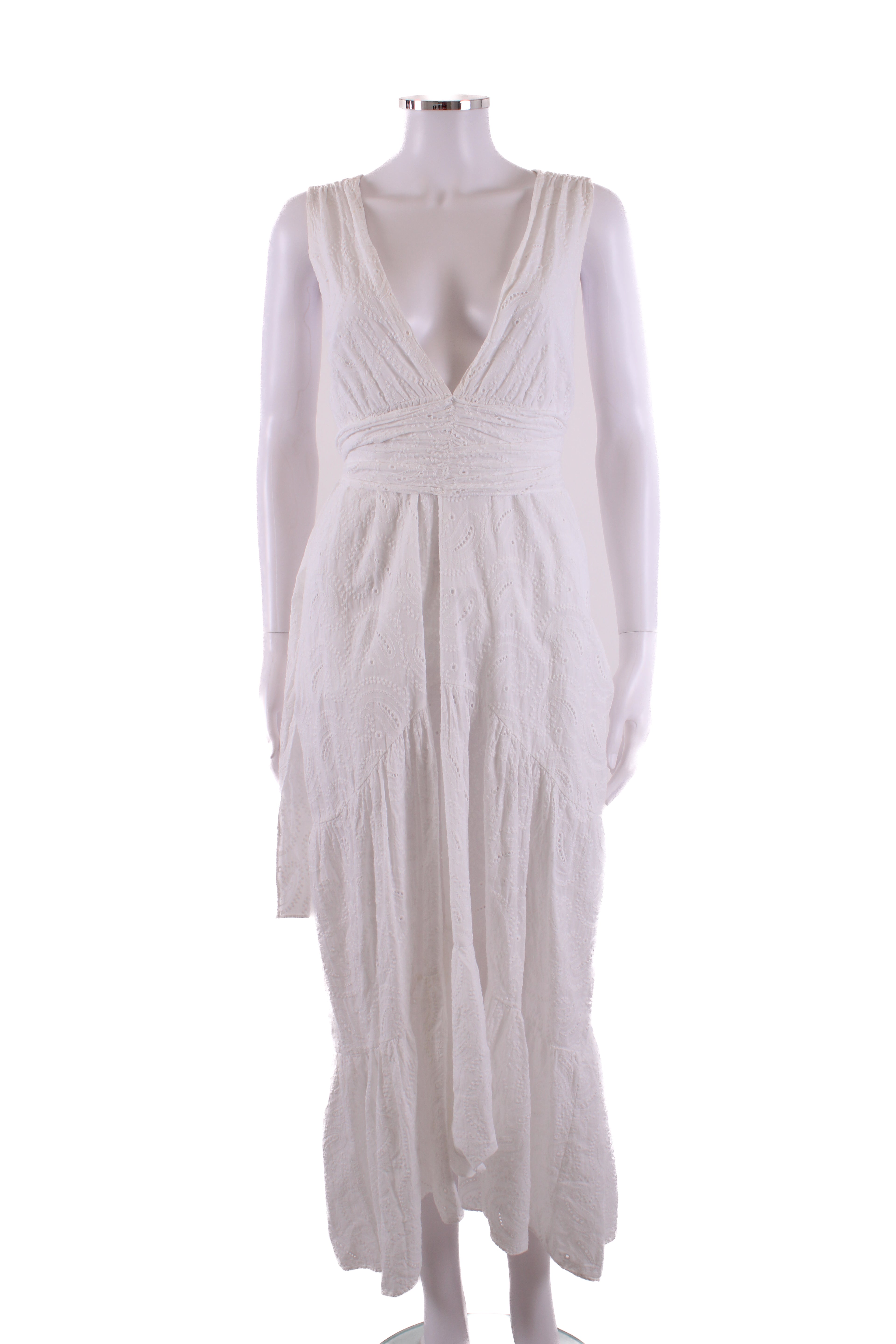Misa Los Angeles S/S Broderie Anglaise Dress White S