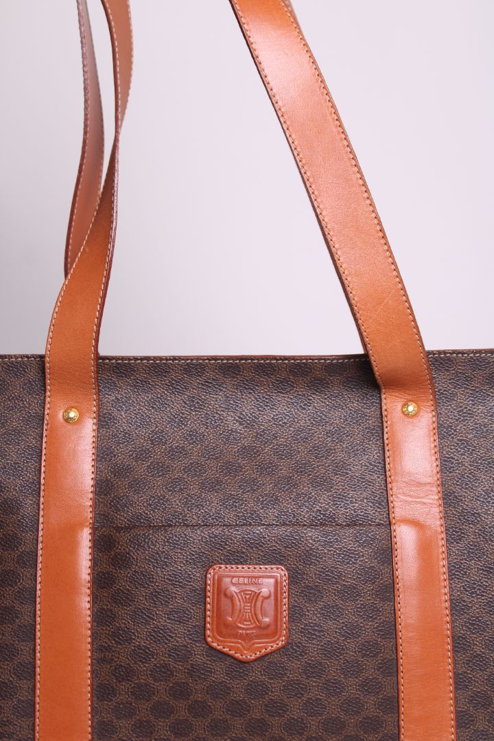 Celine Macadam Shopper Tote Brown