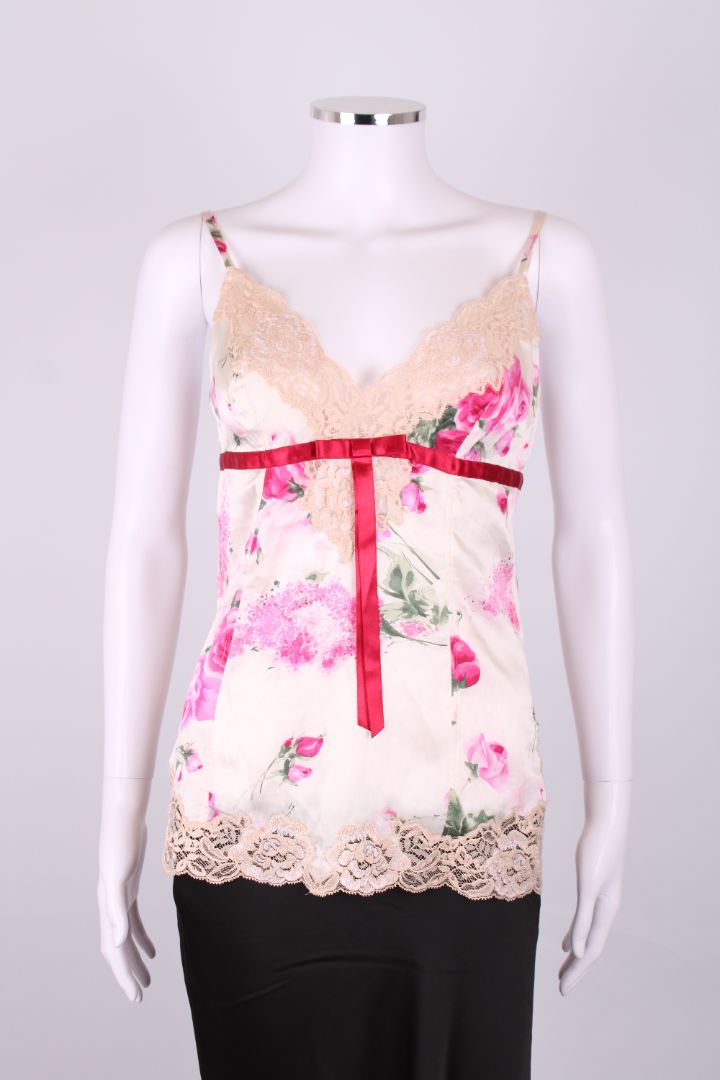 Dolce & Gabbana S/S Floral Camisole White/ Pink M