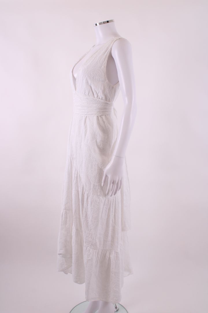 Misa Los Angeles S/S Broderie Anglaise Dress White S