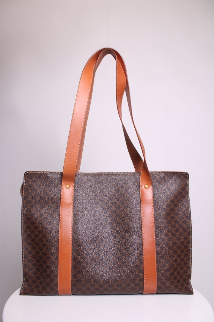 Celine Macadam Shopper Tote Brown