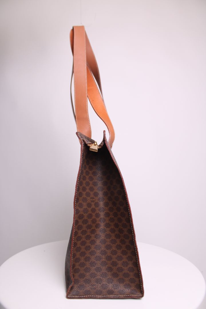 Celine Macadam Shopper Tote Brown