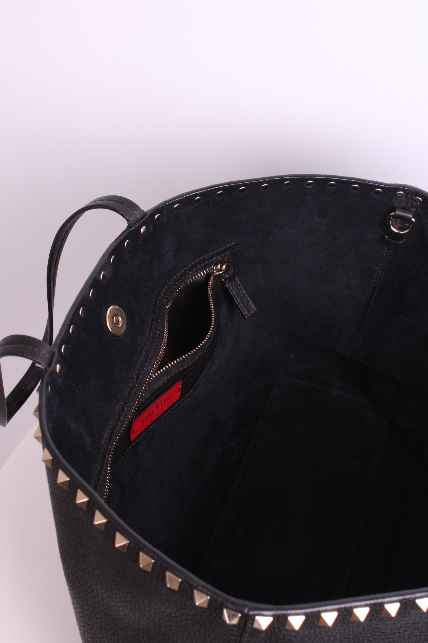 Valentino Rockstud tote black grained large