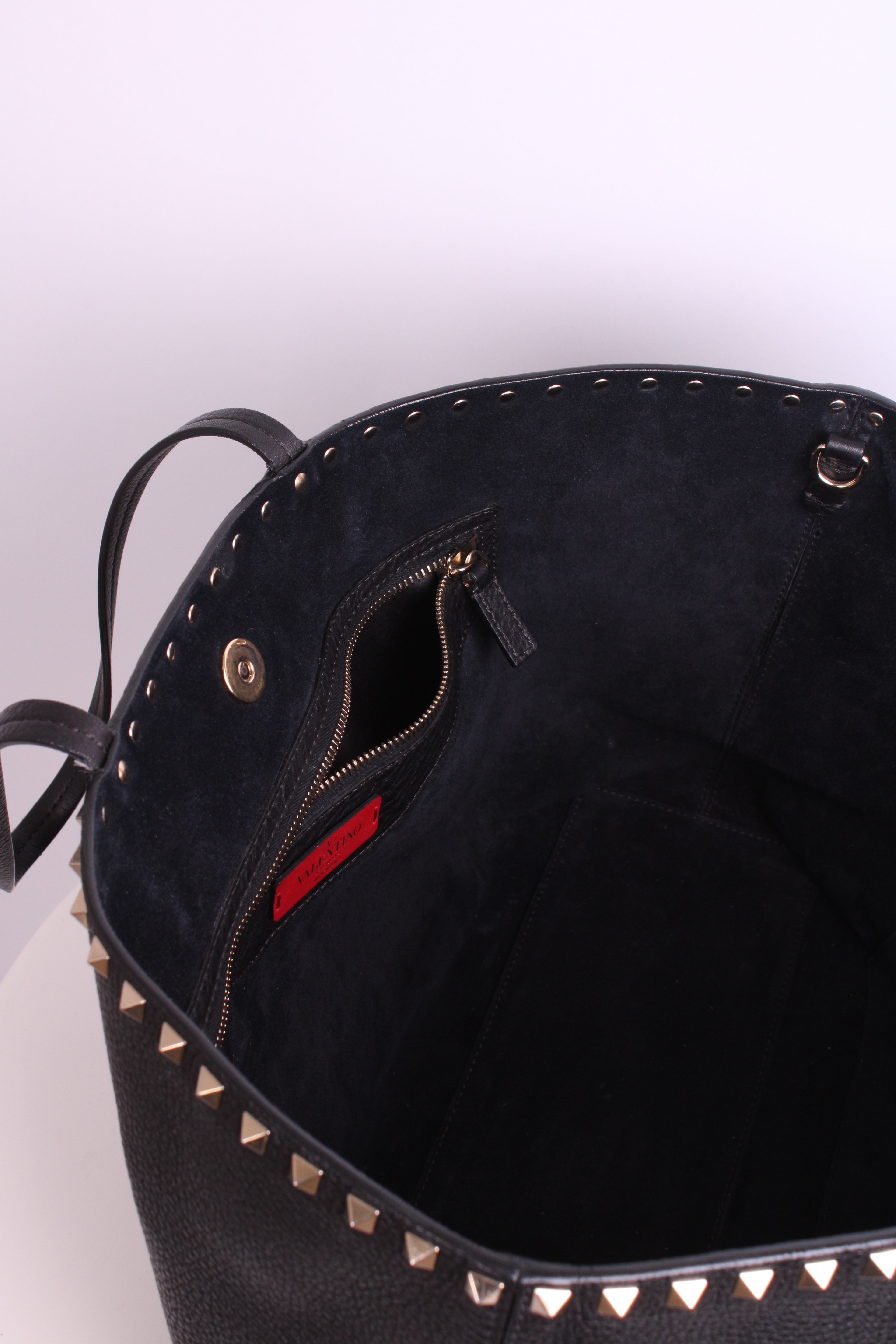Valentino Rockstud tote black grained large