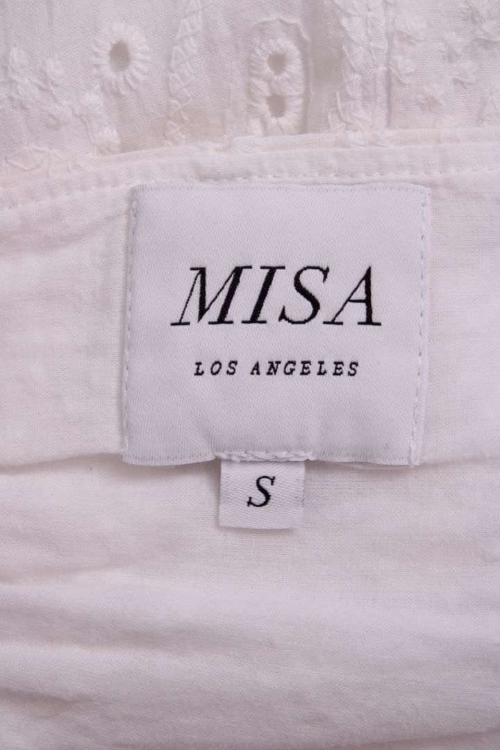 Misa Los Angeles S/S Broderie Anglaise Dress White S