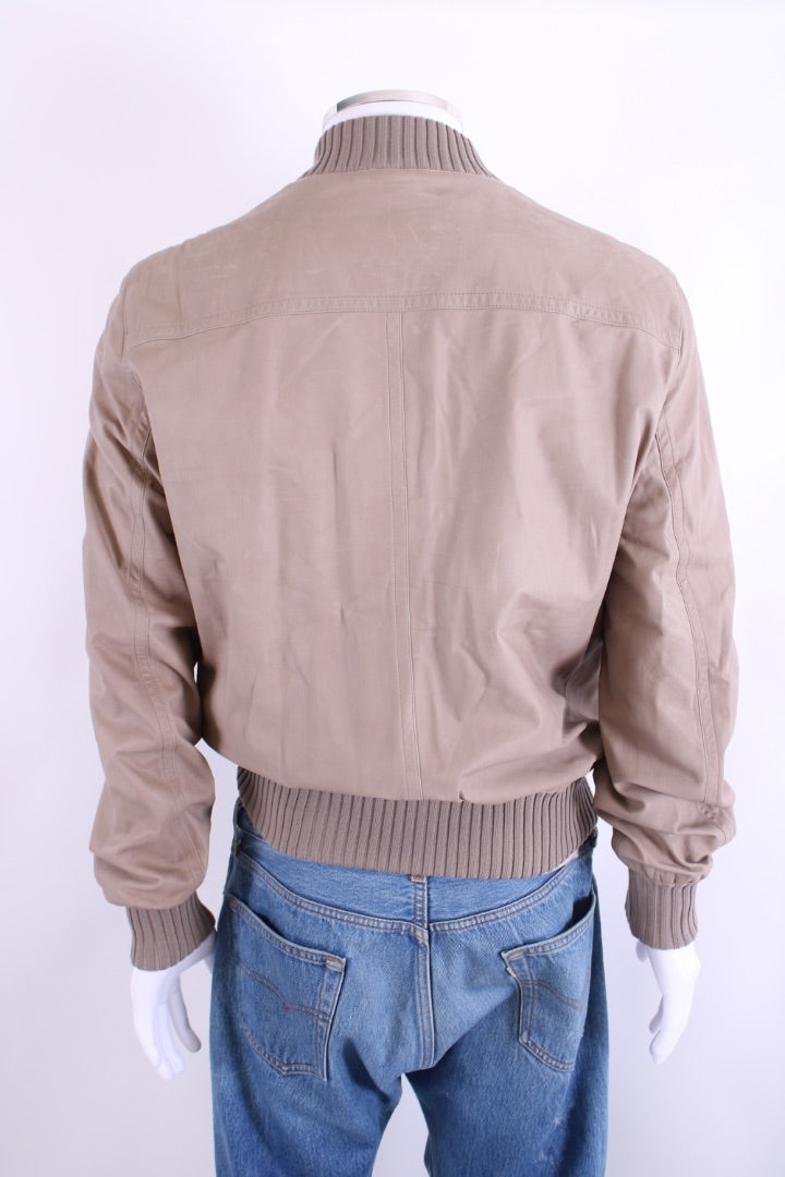 Gucci Leather Bomber Beige 56