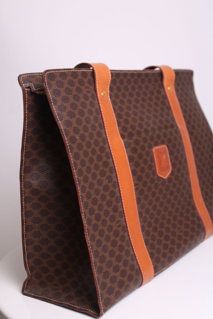 Celine Macadam Shopper Tote Brown