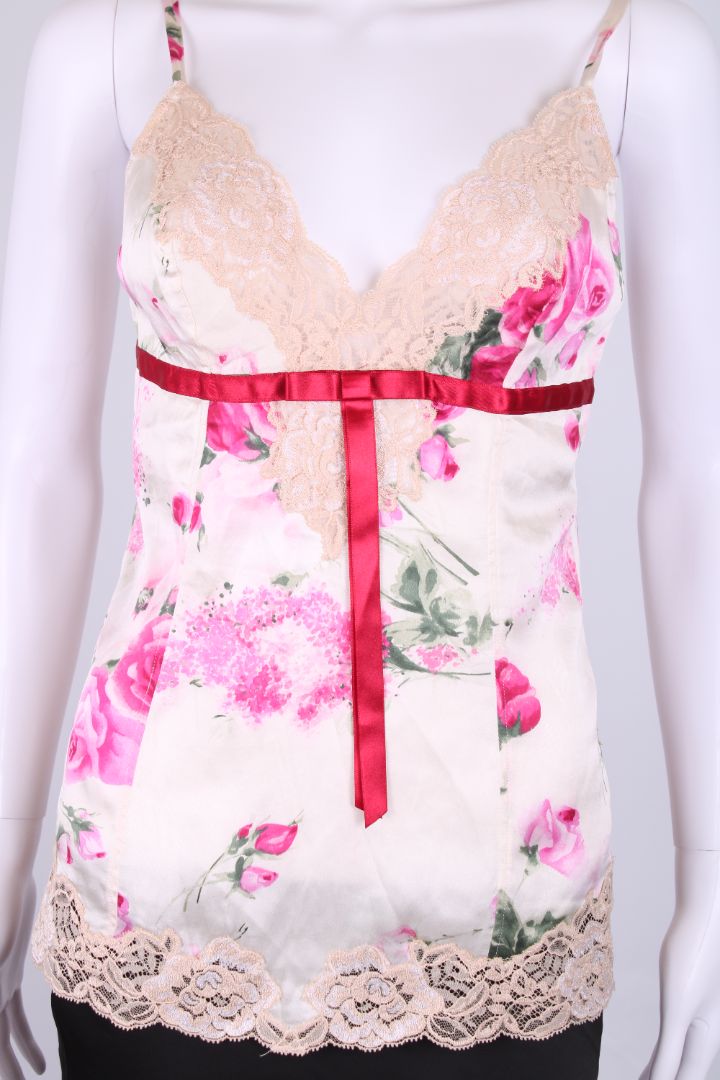 Dolce & Gabbana S/S Floral Camisole White/ Pink M